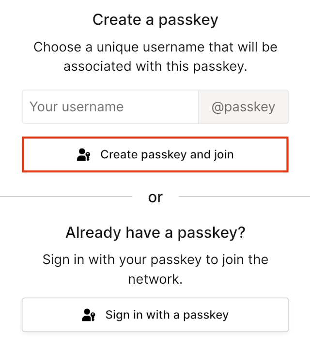 Create a new passkey