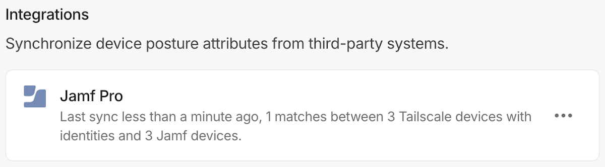 Status of the Jamf Pro integration.