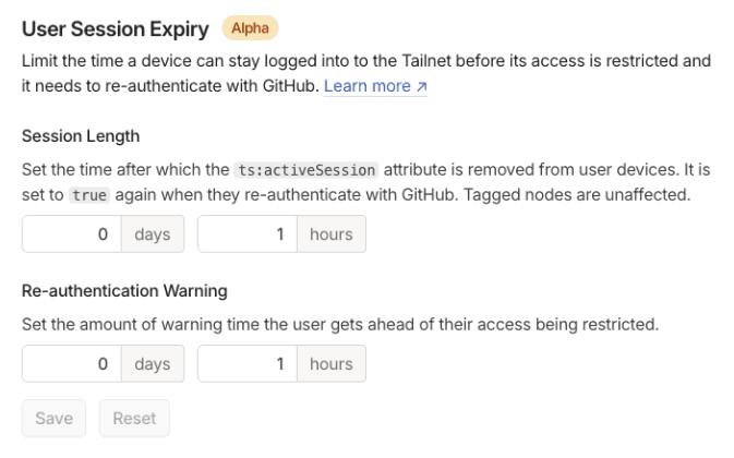 Update session length