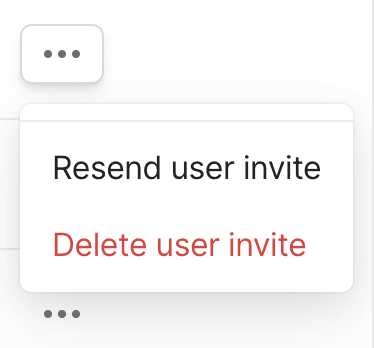 The user options for invited users.