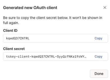 OAuth clients · Tailscale Docs