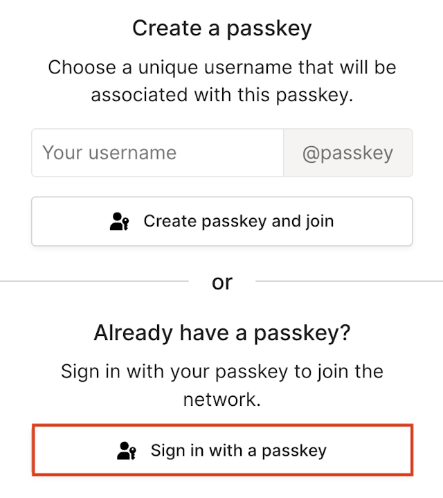 Sign in using an existing passkey