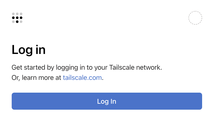 Log in to the Tailscale network