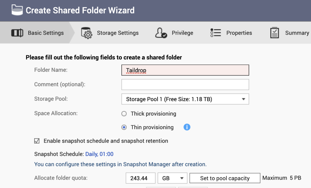 Create a shared Taildrop folder