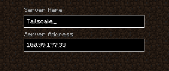 The minecraft server connection UI