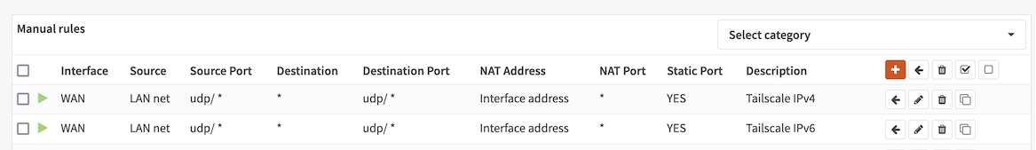 Example Static NAT port mapping configuration in Firewall : NAT : Outbound