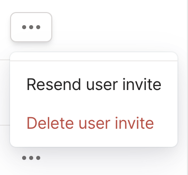 The user options for invited users.