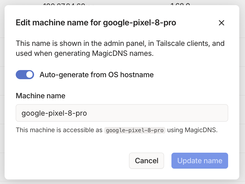 Machine names · Tailscale Docs