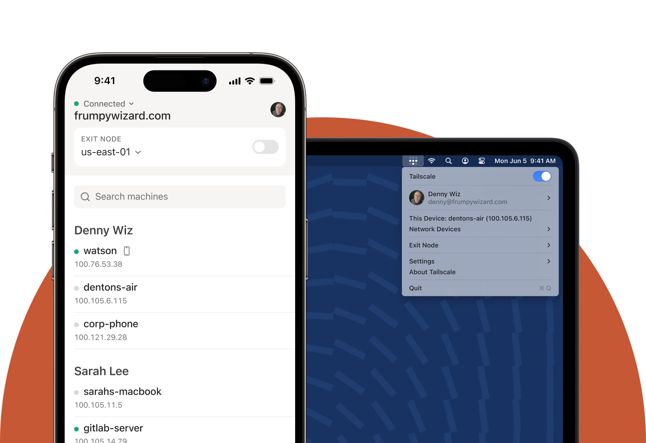 Tailscale on both mobile and desktop